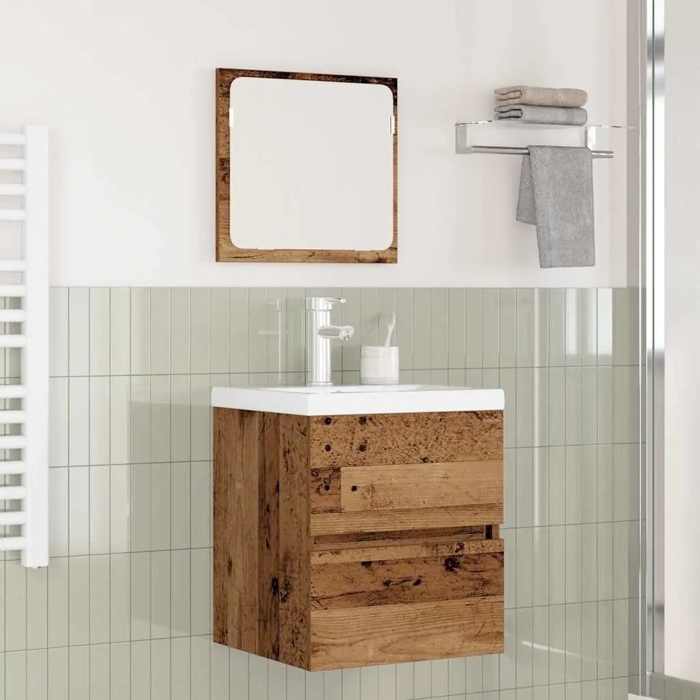 vidaXL Σετ Επίπλων Μπάνιου 3 pcs Παλιό ξύλο και Λευκό Μέγεθος: Μεσαίο