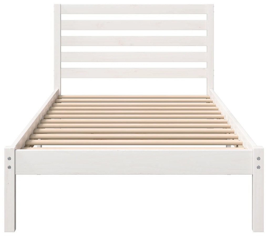 vidaXL Σκελετός Κρεβατιού Λευκό 75 x 190 cm Μασίφ ξύλο πεύκου