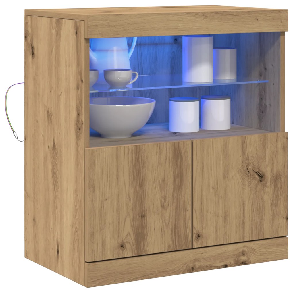vidaXL Μπουφέ με LED Φώτα από Καρυδιά 60x37x67 εκ