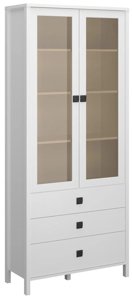 Βιτρίνα Marocco Δίφυλλη Λευκό 90x37x210.5cm TO-MARWIT2W3SWHITE