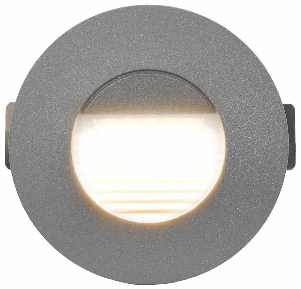 vidaXL Φωτιστικά Τοίχου LED Εξωτερικού Χώρου Στρογγυλά 6 τεμ. Ασημί 2W