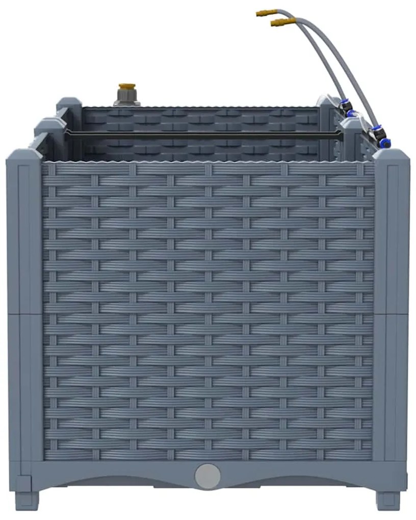 vidaXL Ζαρντινιέρες κήπου Ανοιχτό γκρι 80 x 40 x 37.5 cm Ατσάλι