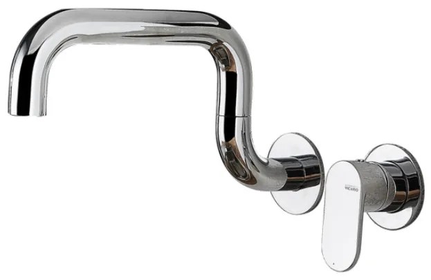 Armando Vicario Laundry 400747 Chrome Μπαταρία Κουζίνας Τοίχου Με Υψηλό Περιστρεφόμενο Ρουξούνι
