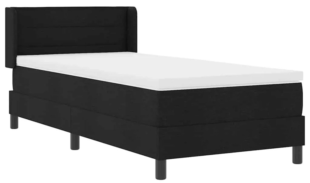 vidaXL Κρεβάτι box spring με στρώμα με στρώμα Μαύρο 90 x 200 cm