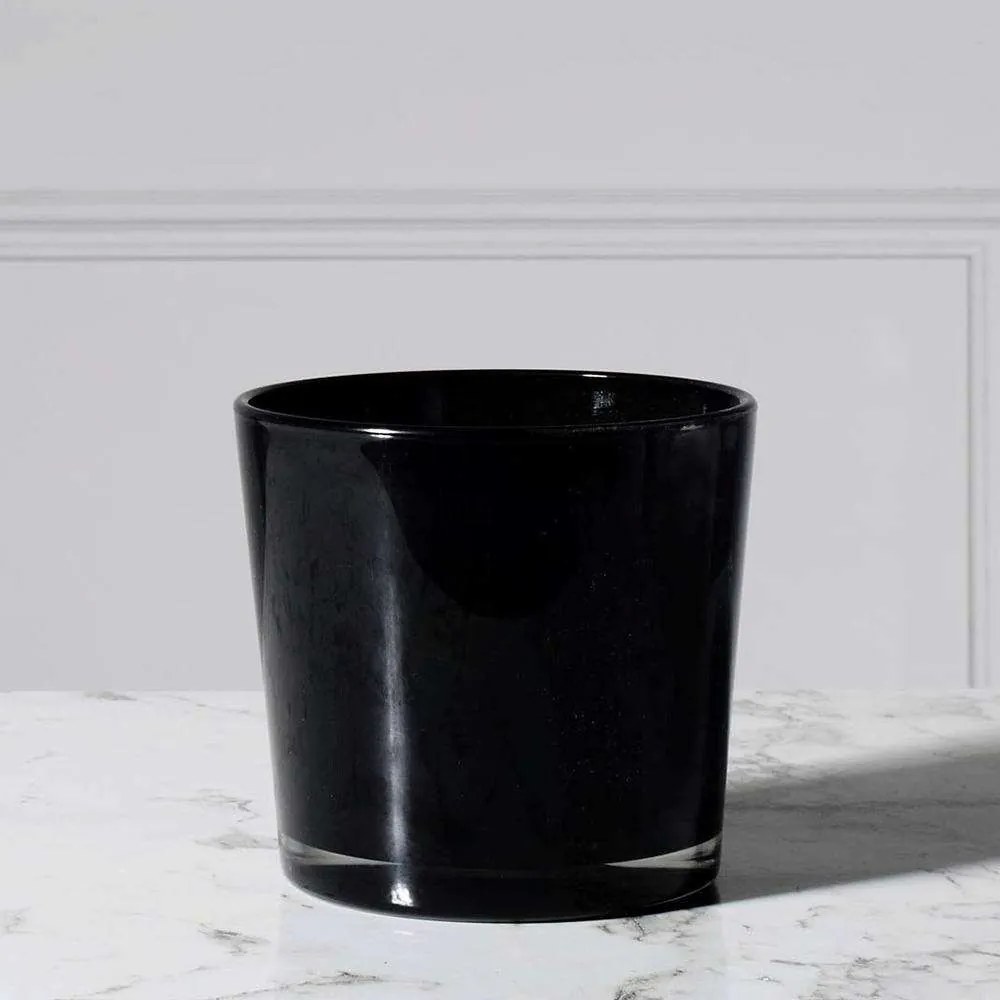 Βάζο Γυάλινο 8920-8 17x17x16cm Black Supergreens Glass
