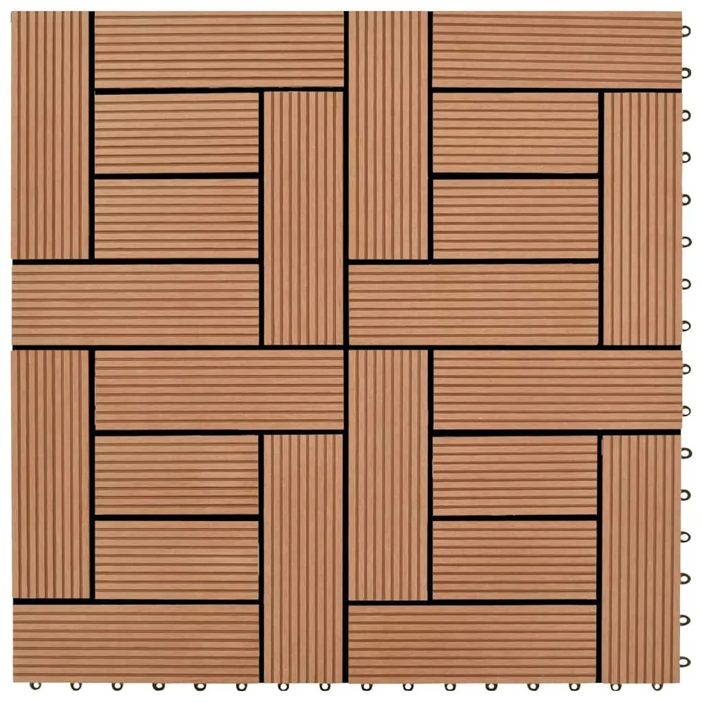 vidaXL Πλακάκια Deck 11 τεμ. Καφέ 30 x 30 εκ. / 1 τ.μ. WPC
