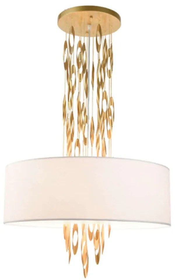 Φωτιστικό Οροφής Cascada EG4205PCG 5xΕ14 Φ60cm 100cm Gold Aca Metal, Fabric
