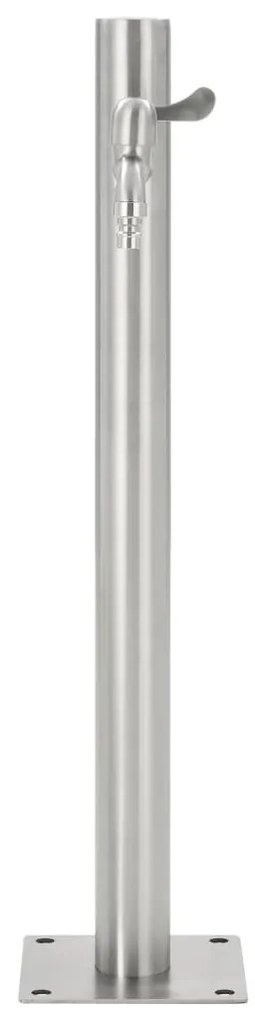 vidaXL Βρύση Δαπέδου Κήπου Στρογγυλή 65 εκ. από Ανοξείδωτο Ατσάλι