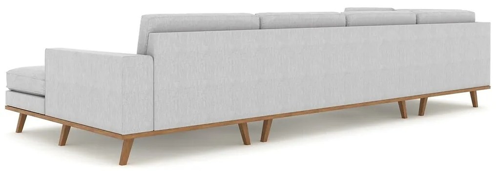 Γωνιακός Καναπές Seattle K101, Ανοιχτό γκρι, 351x202x85cm, Πόδια: Ξύλο, Ξύλο: Πεύκο | Epipla1.gr