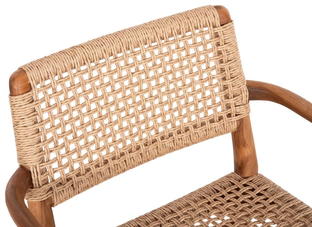 Πολυθρόνα ROSCO Ξύλο Teak Φυσικό και Σχοινί Viro ΜΠέζ 56x54,5x78Υεκ. 56x54.5x78 εκ.