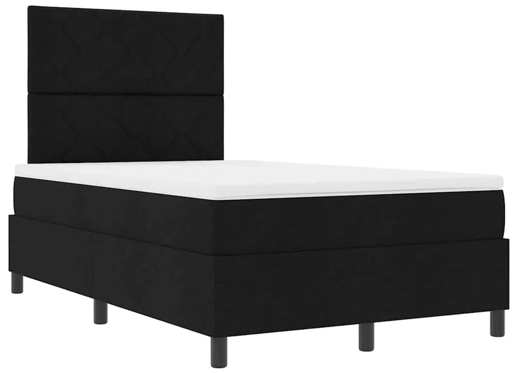 vidaXL Κρεβάτι με ελατήρια με στρώμα Μαύρο 120 x 190 cm ύφασμα