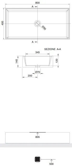 Νιπτήρας Scarabeo Teorema-Leuko-80 x 40 εκ.