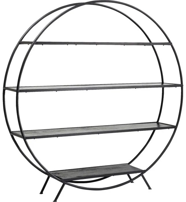 Βιβλιοθήκη Mason Στρόγγυλη Μαύρη 175x180 εκ. 175x35x180εκ - Μαύρο