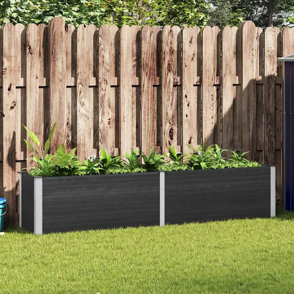 vidaXL Ζαρντινιέρα Υπερυψωμένη Γκρι 250 x 50 x 91 εκ. από WPC