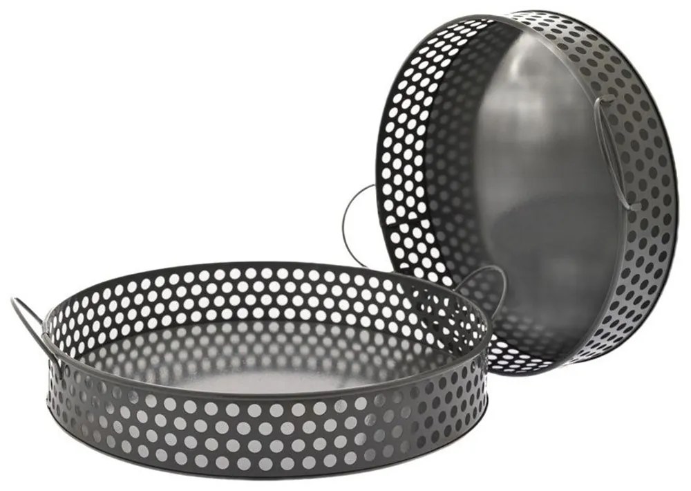 Δίσκοι Στρόγγυλοι (Σετ 2Τμχ) 85638 31x6/26x5cm Black Μέταλλο