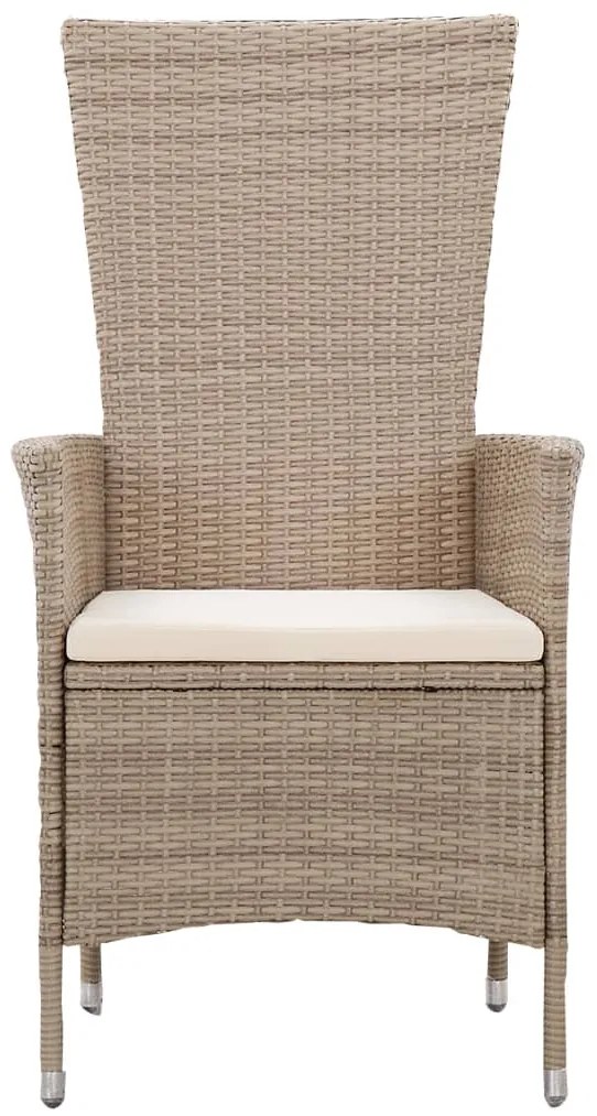 vidaXL Πολυθρόνες Εξωτερ. Χώρου 2 τεμ. Μπεζ Συνθ. Ρατάν με Μαξιλάρια