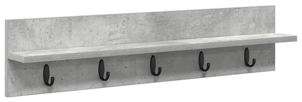 vidaXL Τοίχου Κρεμάστρα με ράφι Γκρι σκυροδέματος 80 x 10.5 x 18 εκ