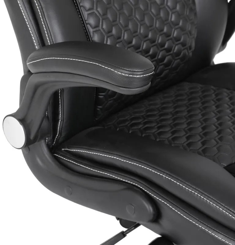 Καρέκλα γραφείου διευθυντή Desain pu σε μαύρη απόχρωση 74x73x108-116εκ 74x73x116 εκ.