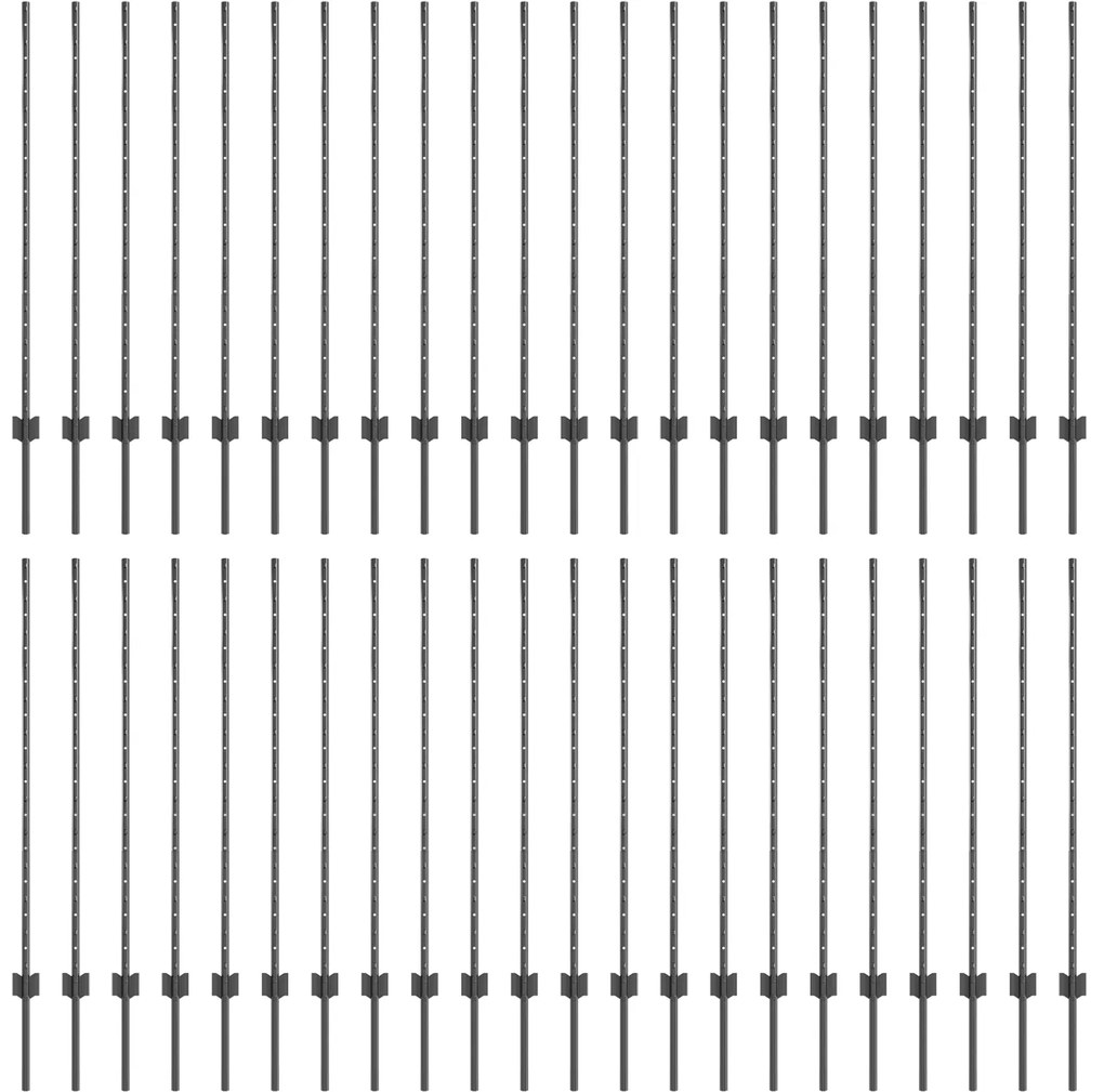 vidaXL Πό posts φράχτη Άλλο 44 pcs Γκρι 100 x 1.2 μ