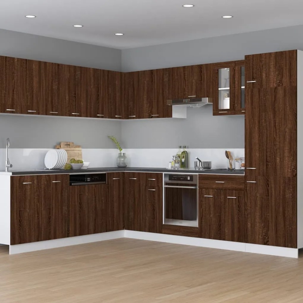 vidaXL Ντουλάπι Φούρνου Lyon Καφέ Δρυς 60x46x81,5 εκ. Επεξεργ. Ξύλο