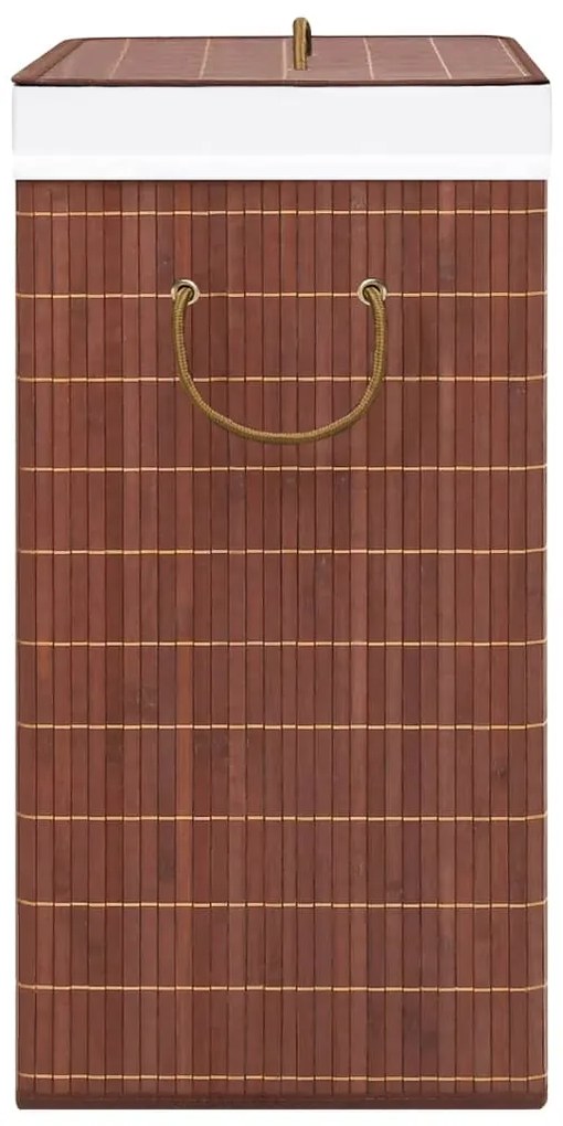 vidaXL Καλάθι Άπλυτων με 2 Τμήματα Καφέ 72 Λίτρα από Μπαμπού