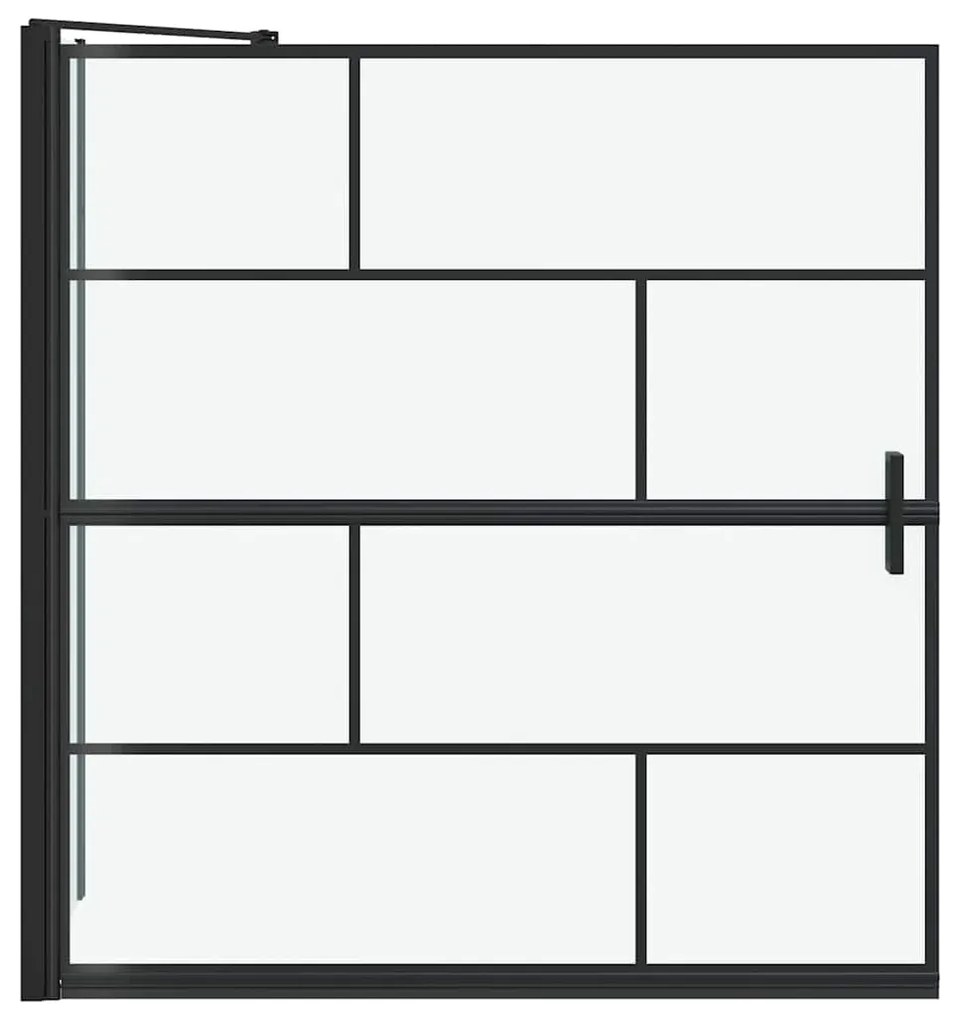 vidaXL Οθόνη ντους μπάνιου Μαύρο και Διαφανές 116 x 68 x 128 εκ.