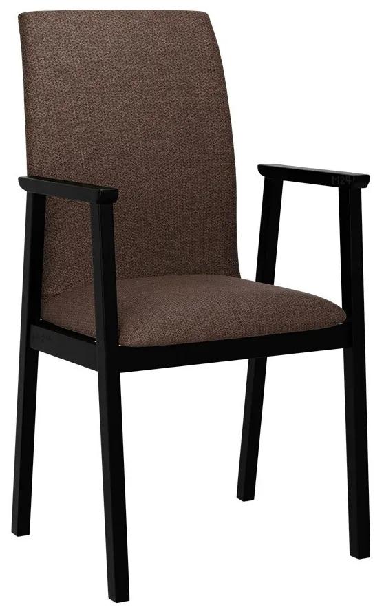 Καρέκλα Victorville 336, Καφέ, Μαύρο, 91x43x40cm, 7 kg, Ταπισερί, Ξύλινα, Μπράτσα, Ξύλο: Σημύδα | Epipla1.gr
