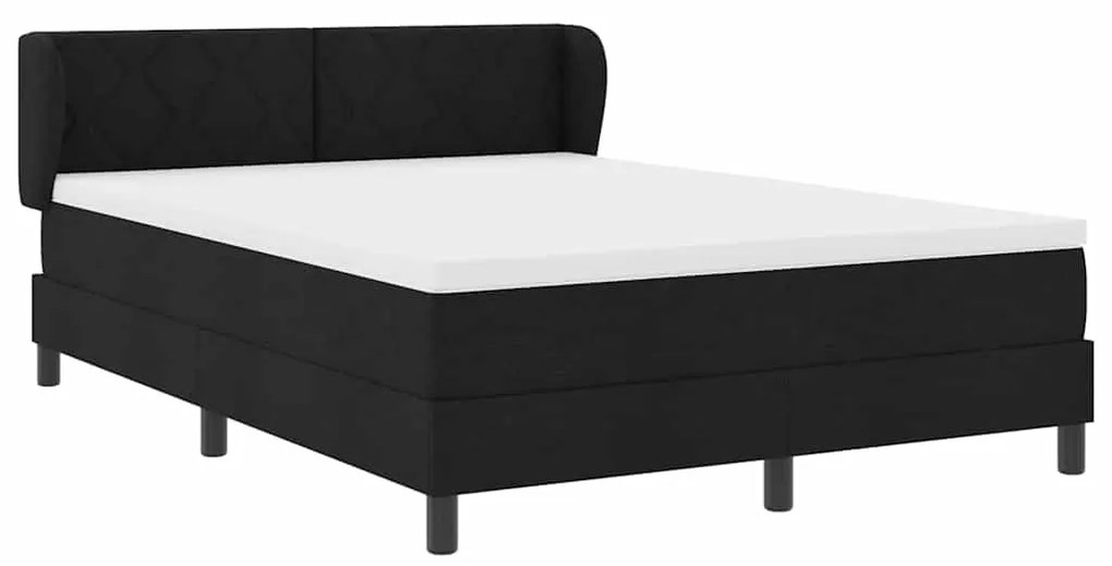 vidaXL Κρεβάτι box spring με στρώμα Μαύρο 160 x 200 cm ύφασμα