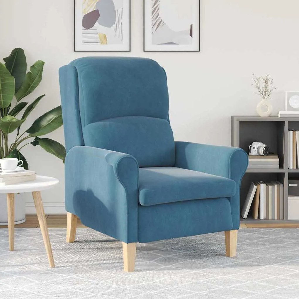 vidaXL Πολυθρόνα Μπλε 76 x 94 x 102 εκ Βελούδο