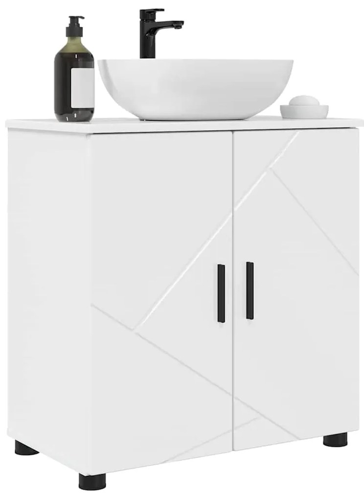 vidaXL Ντουλάπι Μπάνιου Υψηλής γυαλάδας λευκό 61 x 35 x 64 εκ.