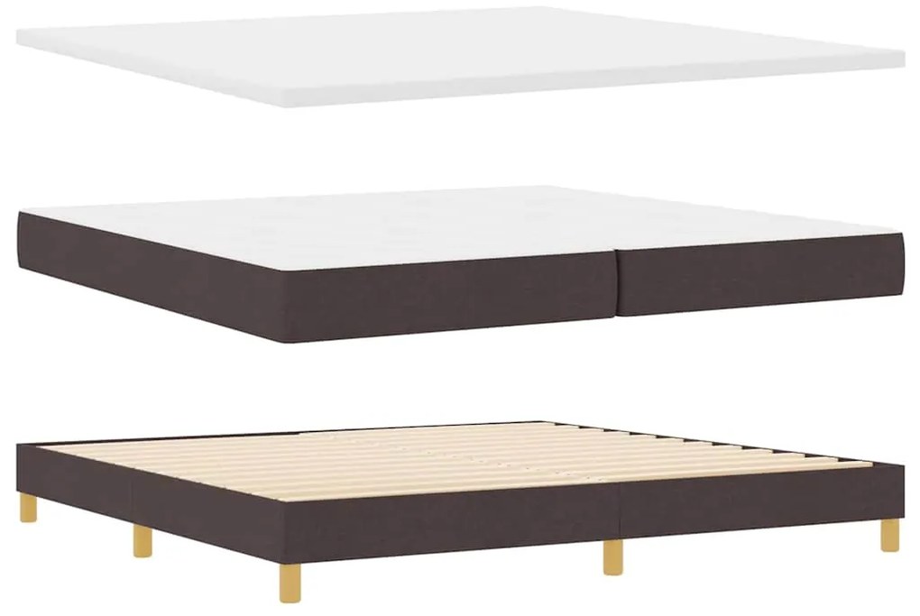 vidaXL Κρεβάτι box spring με στρώμα με στρώμα Σκούρο καφέ Σκούρο καφέ