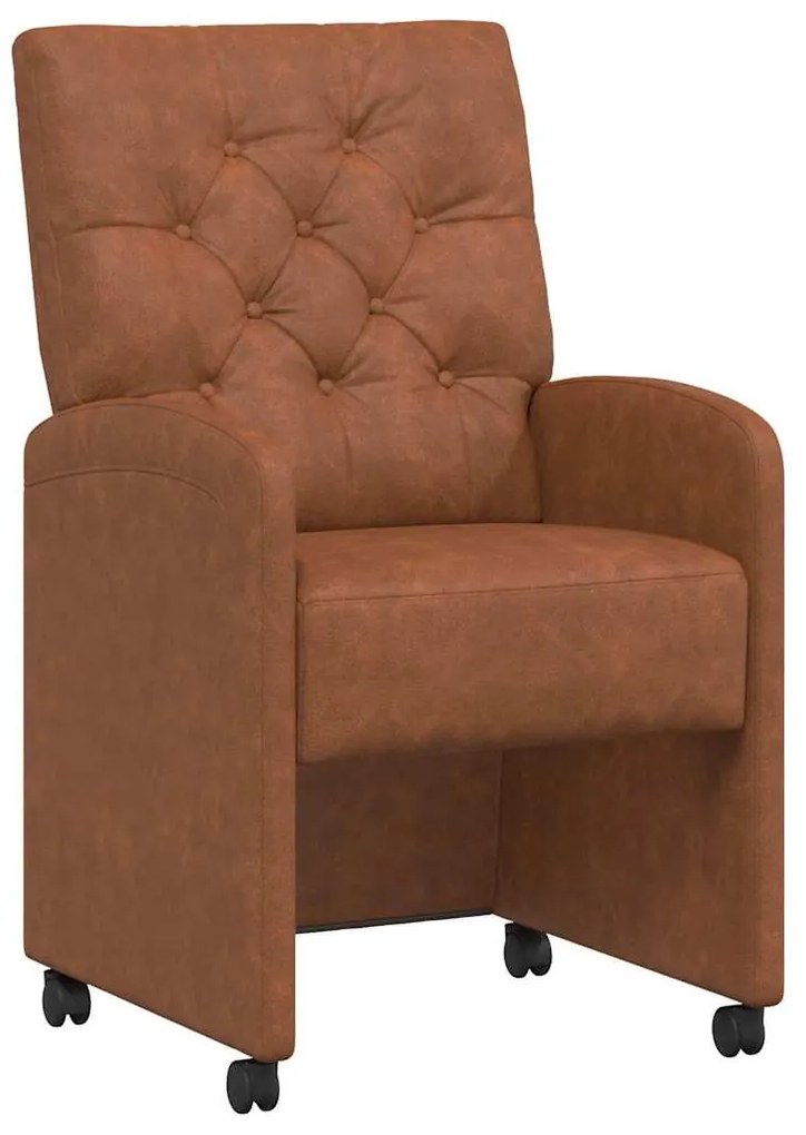 vidaXL Καρέκλες Φαγητού με Ρόδες με τροχούς 2 pcs Καφέ 58 x 67 x 97 εκ