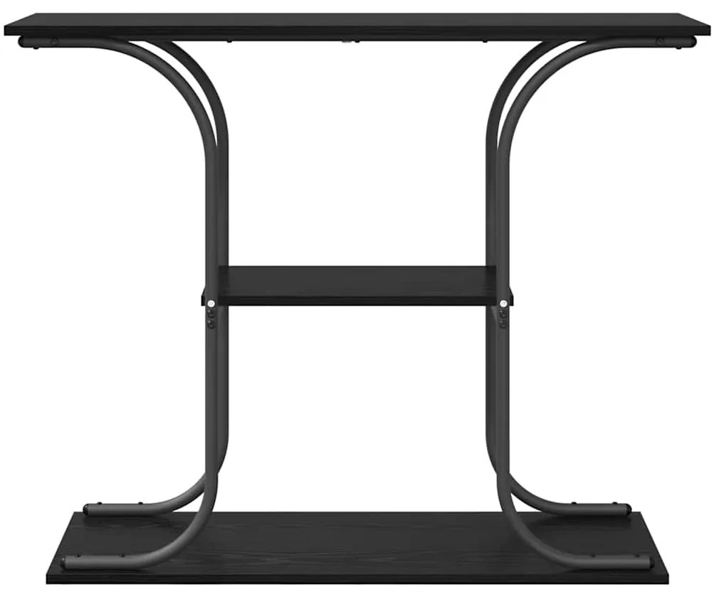 vidaXL Τραπέζι κονσόλας με ράφι Μαύρη δρυς 101 x 35 x 80.5 εκ