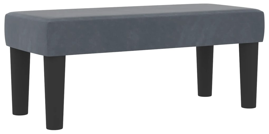 vidaXL Κρεβάτι Box Spring με Στρώμα & Παγκάκι Σκοτεινό Γκρι 90x200 εκ Βελούδο