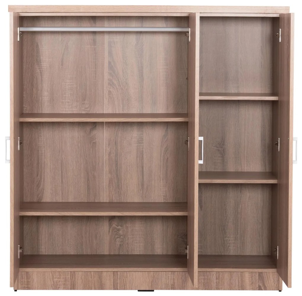 Ντουλάπα FUENTO Τρίφυλλη με Ράφια σε Sonoma Oak Μελαμίνη 120x40x123,5Υεκ. 120x40x123.5 εκ.