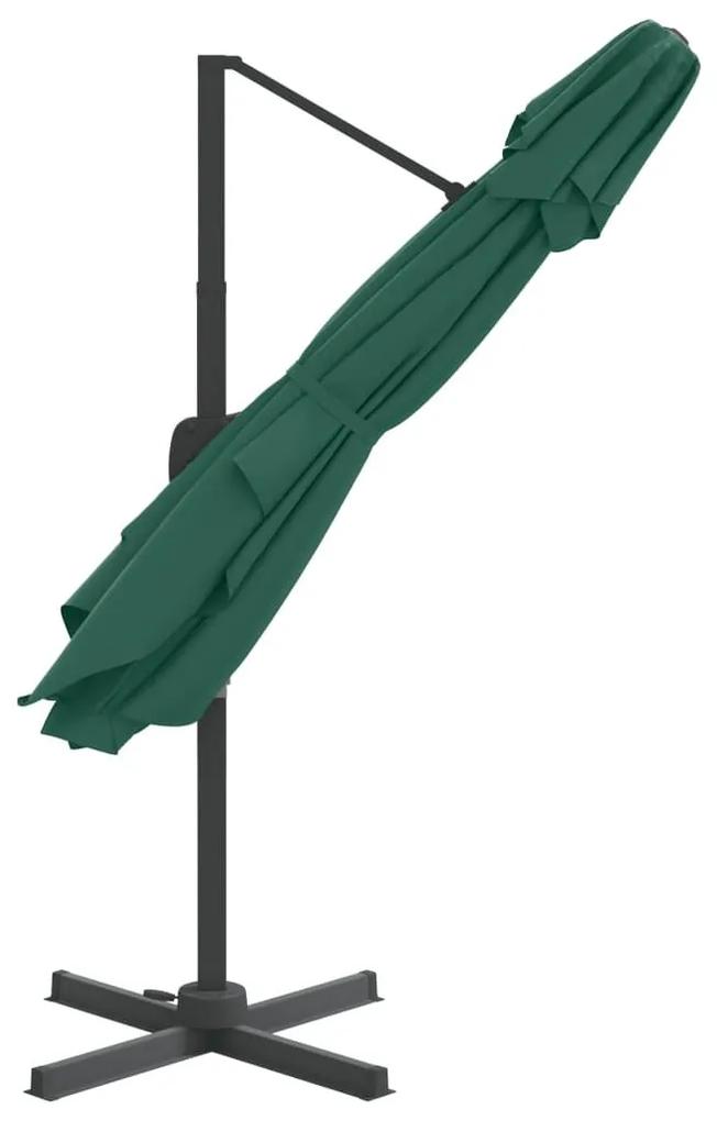 Κρεμαστή Ομπρέλα με Διπλή Κορυφή Πράσινη 400 x 300 εκ. - Πράσινο
