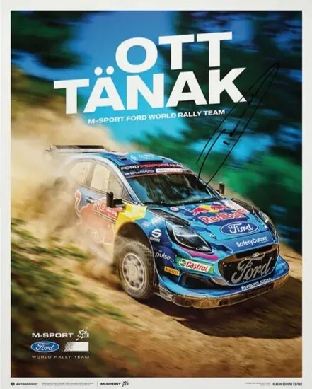 Εκτύπωση τέχνης M-Sport Ford - 2023 Signed by Ott Tänak