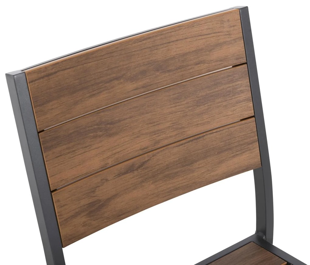 Καρέκλα SAGA C6063.02 Αλουμινίου Σκούρη Γκρί με Polywood 46x52x86Υεκ. 46x52x86 εκ.