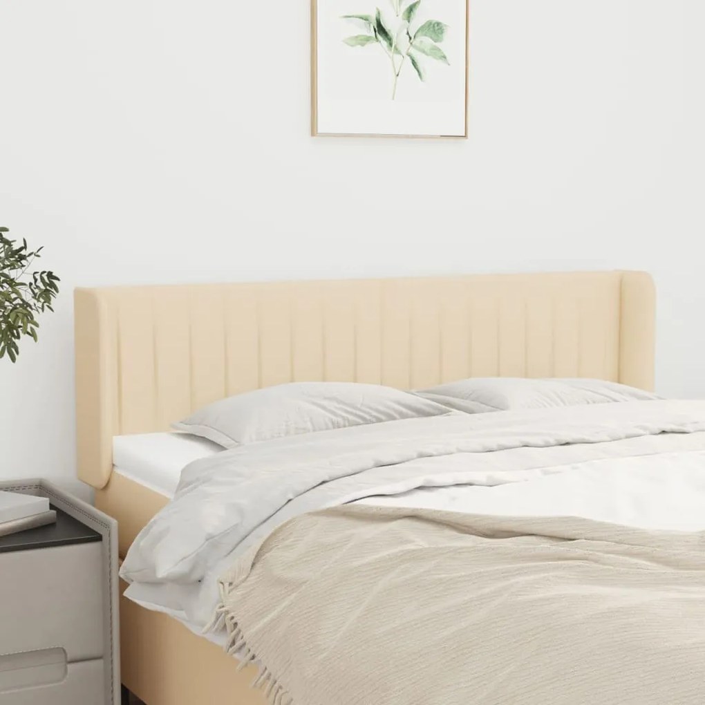 vidaXL Κεφαλάρι με Πτερύγια Κρεμ 147x16x78/88 εκ. Υφασμάτινο
