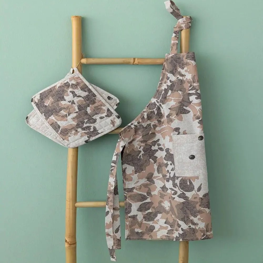 Ποδιά Κουζίνας TAT20 Grey-Beige Palamaiki Cotton-Polyester