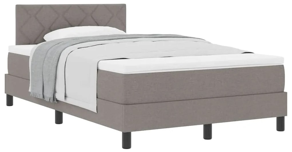 vidaXL Κρεβάτι box spring με στρώμα Taupe 120 x 190 cm ύφασμα