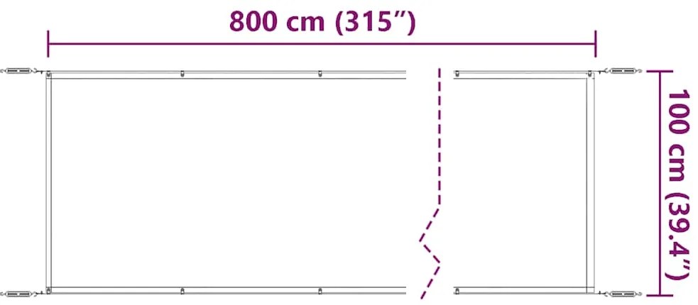 vidaXL Τέντα Κάθετη Ανθρακί 100 x 800 εκ. από Ύφασμα Oxford