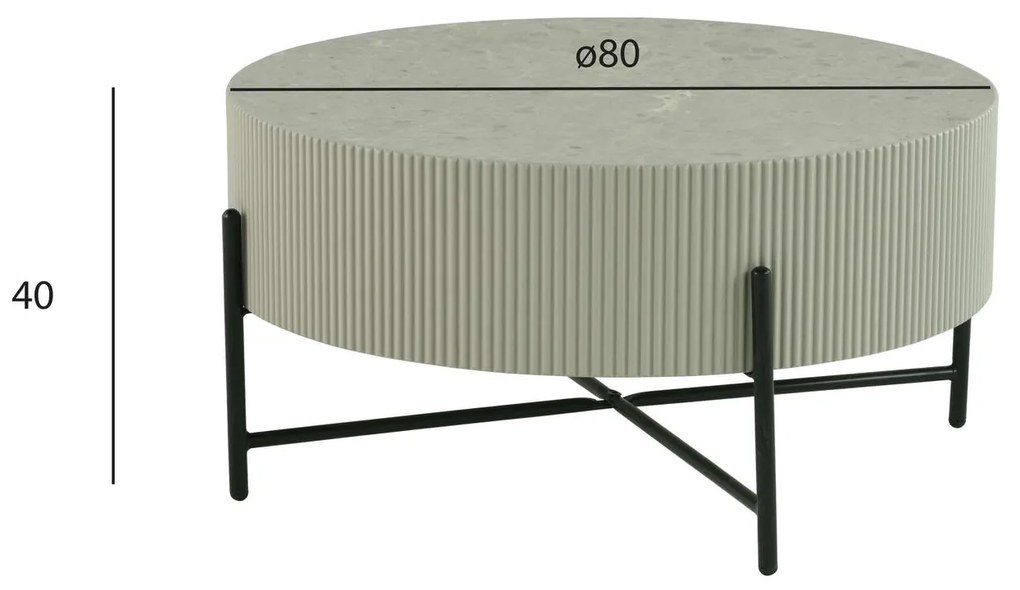 Milo Coffee Table ø80x40 Grey