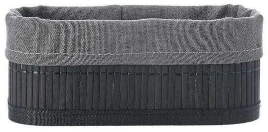 Estia Καλάθι Οργάνωσης Bamboo Essentials Με Εσωτερική Επένδυση 19.5x10cm Μαύρο 02-19679