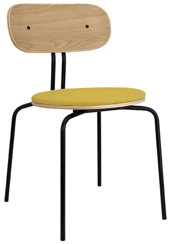 Καρέκλα Τραπεζαρίας Curious Black 5916-3C719-09 44,5x48x77,5cm Oak-Yellow Umage Ατσάλι,Polywood