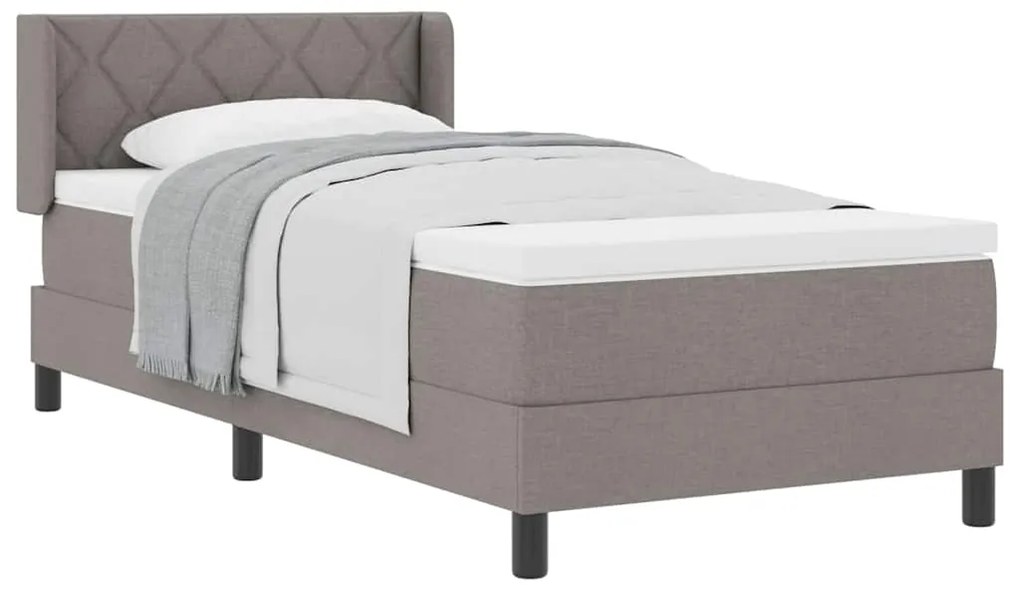 vidaXL Κρεβάτι box spring με στρώμα με στρώμα Taupe 100 x 200 cm