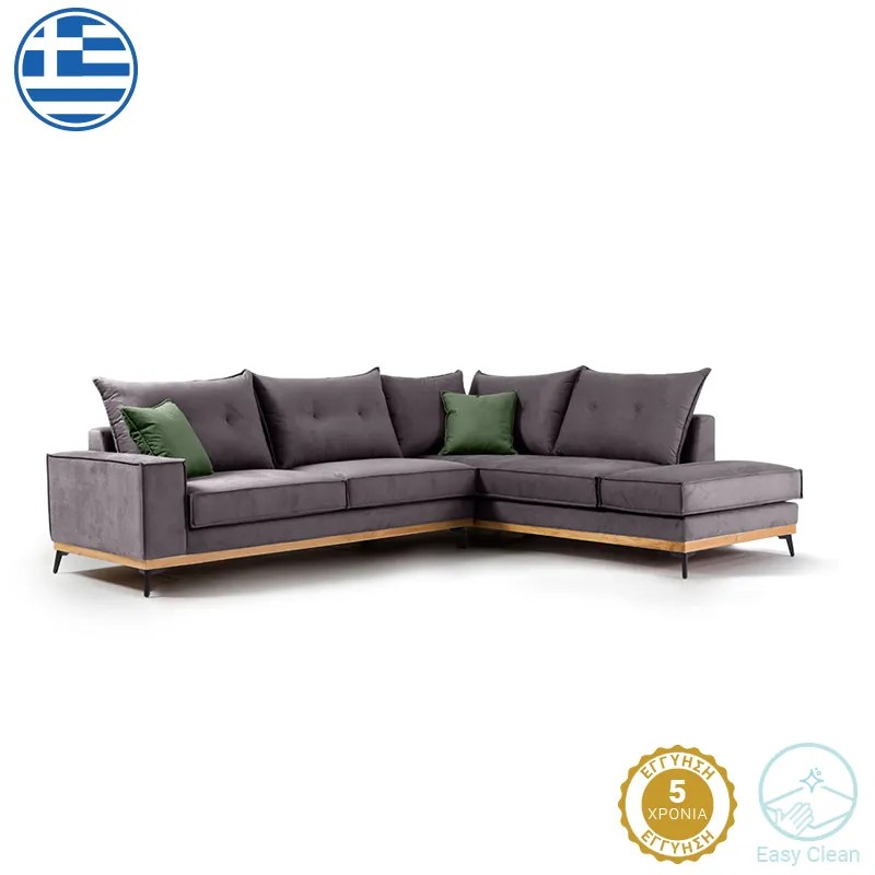 Intrahome Γωνιακός καναπές αριστερή γωνία ZAGROSINA Intrahome ύφασμα ανθρακί-κυπαρισσί 290x235x95εκ | SKU: INTRAPA-279111122