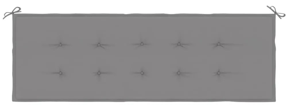 vidaXL Μαξιλάρι Πάγκου Κήπου Γκρι 150x50x4 εκ. Ύφασμα Oxford