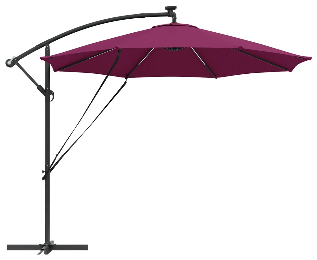 vidaXL Ομπρέλα Cantilever Banana Μπορντό 294 x 294 x 248 cm
