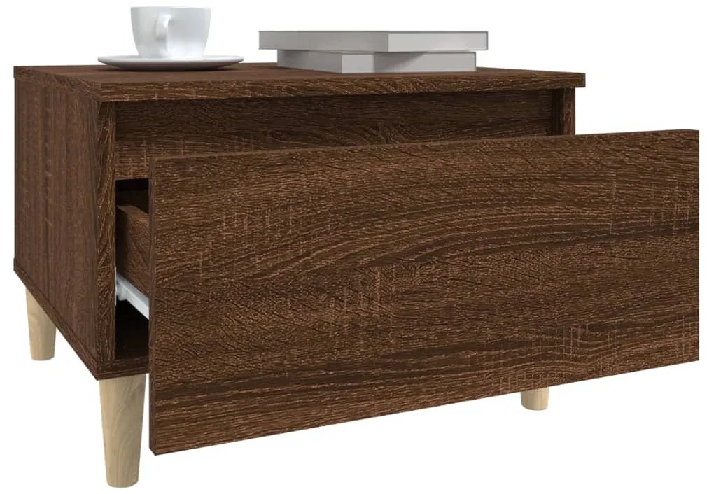 vidaXL Τραπέζι Βοηθητικό Καφέ Δρυς 50x46x35 εκ. Επεξεργασμένο Ξύλο